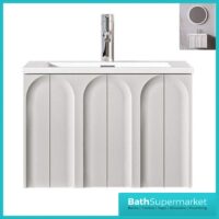 Rocanue Lux Serena Pearl Grey Wall Hung Vanity Basin Unit 600mm Wide