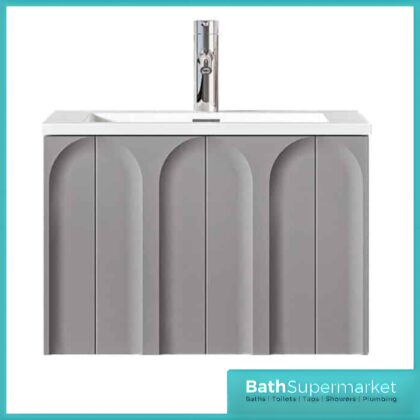 Rocanue Lux Serena Mid Grey Wall Hung Vanity Basin Unit 600mm Wide