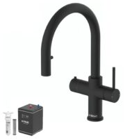 Sognare KoGE 4-In-1 Matte Black Pull Out Spout Boiling Water Kitchen Tap System Filter