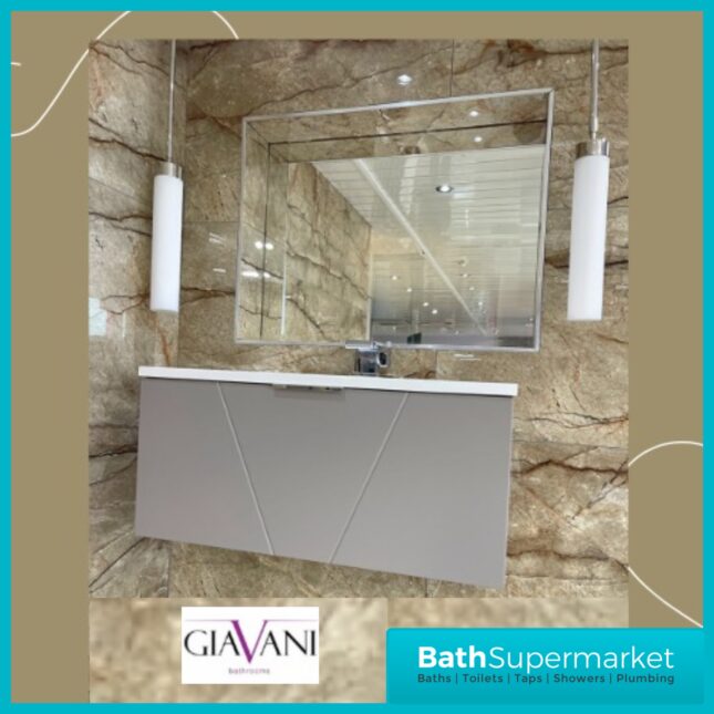 Rocanue Lux Azzurra Mid Grey Wall Hung Vanity Basin Unit 800mm Wide