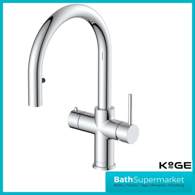 Sognare KoGE 4-In-1 Chrome Pull Out Spout Boiling Water Kitchen Tap System Filter Kit