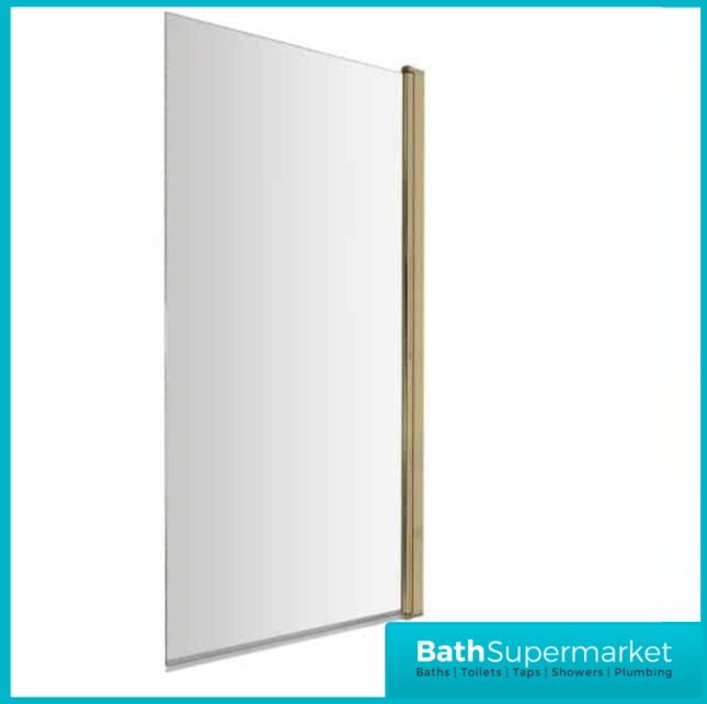Square Brushed Brass Bathroom Shower Suite With Bath Set & Overflow Filler Tap – Various Sizes