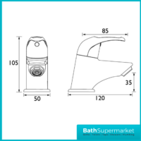 Bristan Java Luminance Chrome Pair Deck Mounted 2 Tap Hole Hot & Cold Bath Taps