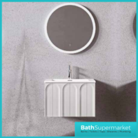 Rocanue Lux Serena Pearl Grey Wall Hung Vanity Basin Unit 600mm Wide