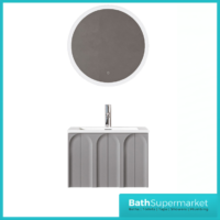Rocanue Lux Serena Mid Grey Wall Hung Vanity Basin Unit 600mm Wide