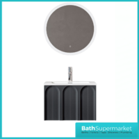 Rocanue Lux Serena Matt Black Wall Hung Vanity Basin Unit 600mm Wide