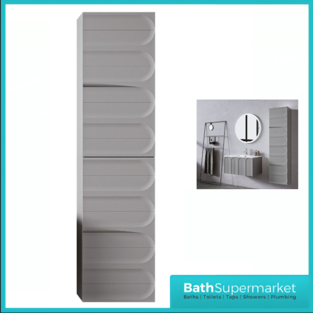 Rocanue Lux Serena Mid Grey Wall Hung Tall Storage Unit 1500mm High