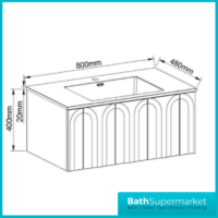 Rocanue Lux Serena Pearl Grey Wall Hung Vanity Basin Unit 600mm Wide