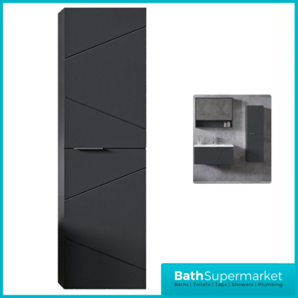Rocanue Lux Azzurra Matt Anthracitek Wall Hung Tall Storage Unit 1500mm High