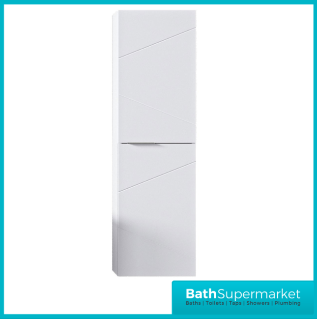 Rocanue Lux Azzurra White Wall Hung Tall Storage Unit 1500mm High