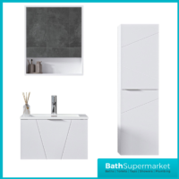Rocanue Lux Azzurra White Wall Hung Vanity Basin Unit 600mm Wide