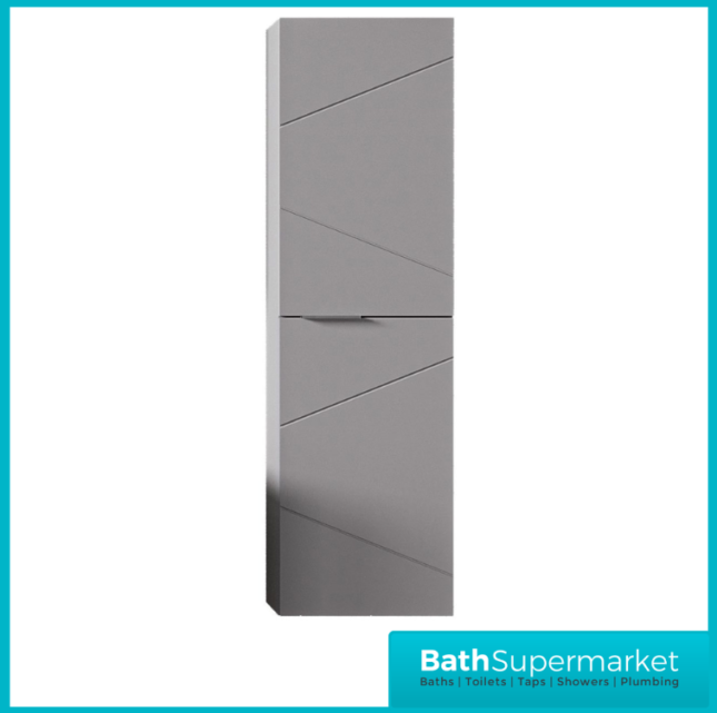 Rocanue Lux Azzurra Mid Grey Wall Hung Tall Storage Unit 1500mm High