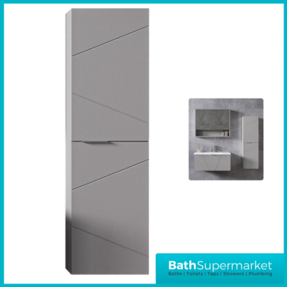 Rocanue Lux Azzurra Mid Grey Wall Hung Tall Storage Unit 1500mm High
