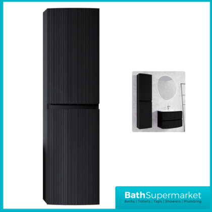 Rocanue Lux Valentina Matt Black Wall Hung Tall Storage Unit 1500mm High