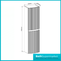 Rocanue Lux Valentina Mid Grey Wall Hung Tall Storage Unit 1500mm High