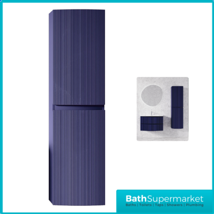 Rocanue Lux Valentina Navy Blue Wall Hung Tall Storage Unit 1500mm High
