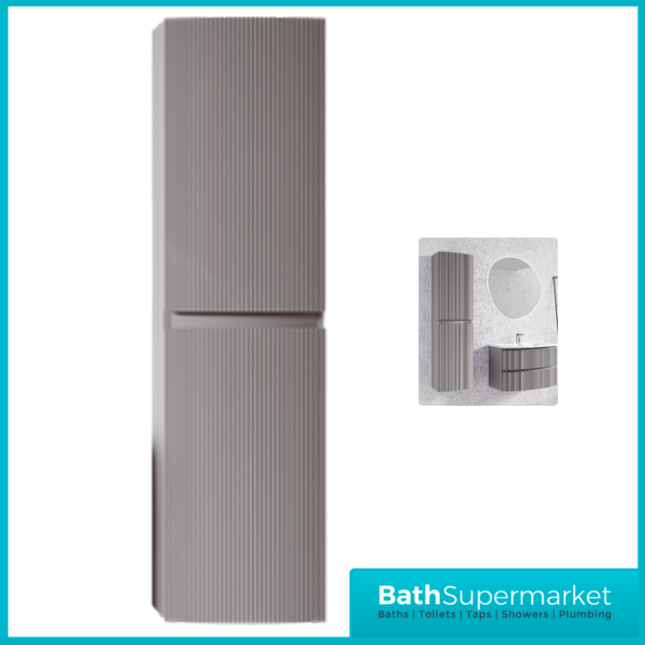 Rocanue Lux Valentina Mid Grey Wall Hung Tall Storage Unit 1500mm High