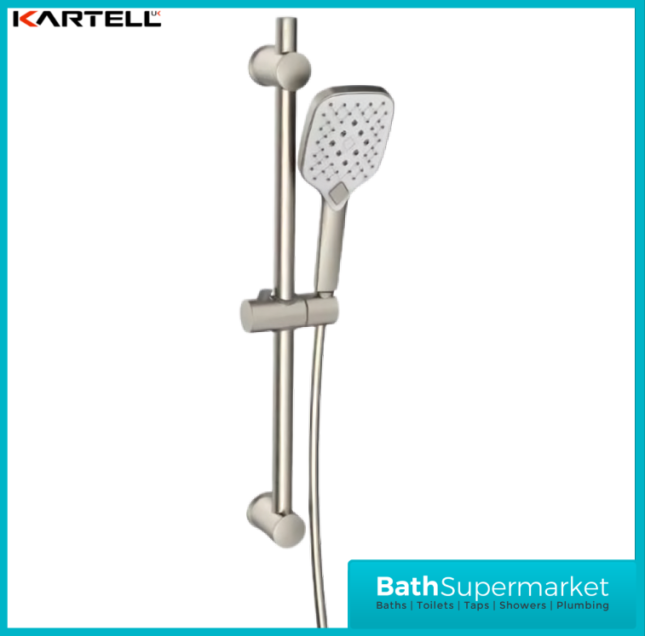 Kartell K-Vit Kolt Brushed Nickel Adjustable Shower Rail Kit