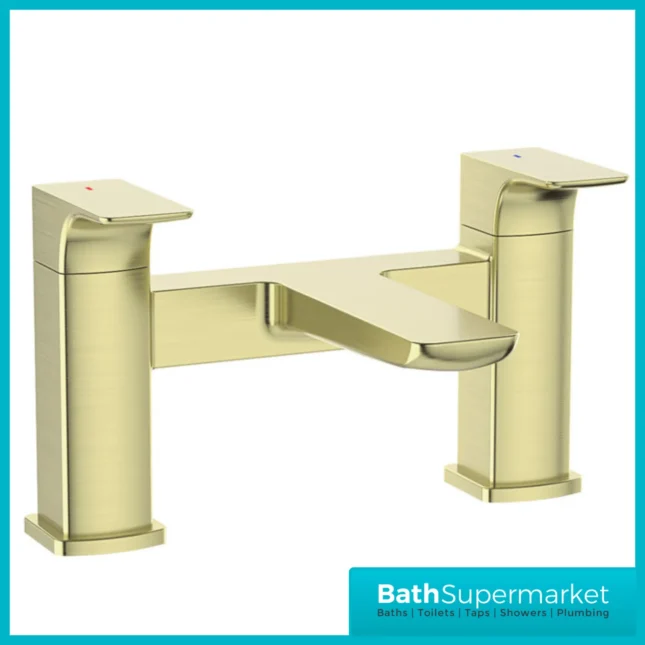 Brushed Brass Bathroom Shower Suite With Bath Set & Filler Tap - Various Sizes