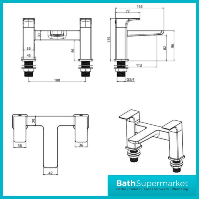 Brushed Brass Bathroom Shower Suite With Bath Set & Filler Tap - Various Sizes