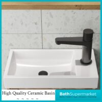Sognare Linea Reed Green Cloakroom Handless Door Wall Hung Basin Unit 400mm