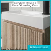 Sognare Linea Reed Green Cloakroom Handless Door Wall Hung Basin Unit 400mm