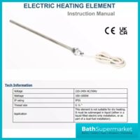 Anthracite Dual Fuel Touch Thermostatic Heating Element & Tee Kit 300w-600watt