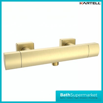 Kartell K-Vit Kolt Brushed Brass Thermostatic Exposed Shower Bar Valve