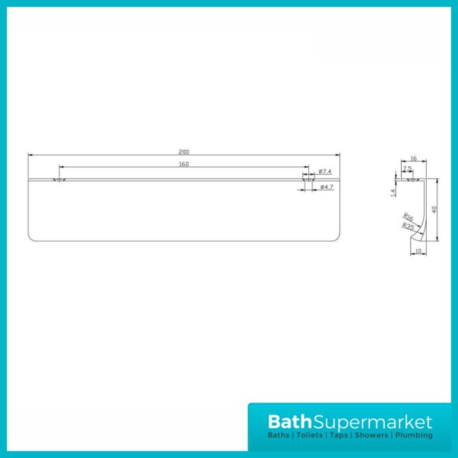 Sognare Flat Furniture Handle Various Colours 200mm