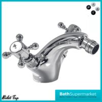 Russeldene & Marie Traditional Chrome Bidet Mixer Tap With Push Waste