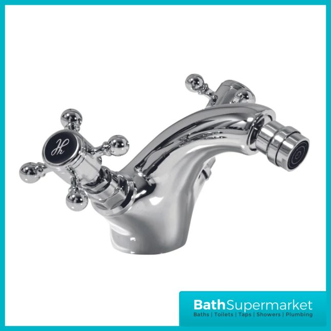 Russeldene & Marie Traditional Chrome Bidet Mixer Tap With Push Waste