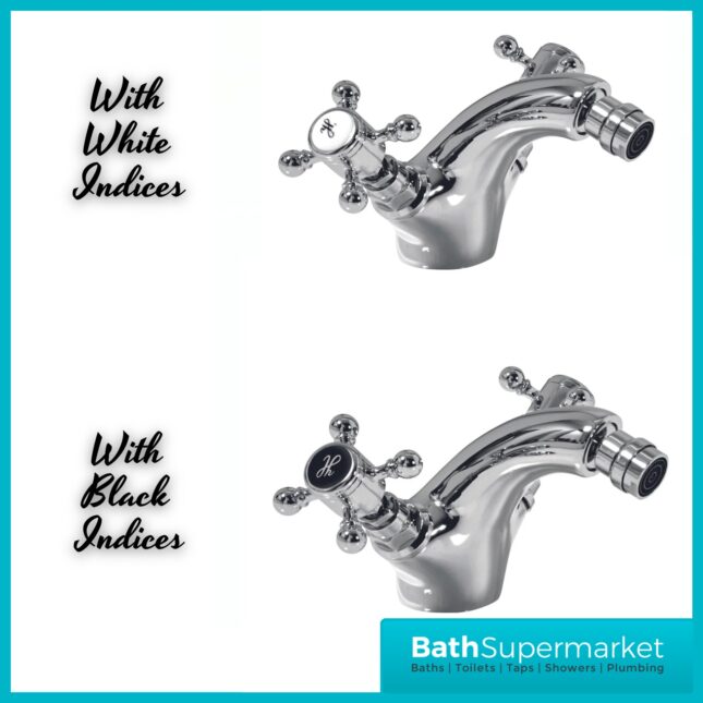 Russeldene & Marie Traditional Chrome Bidet Mixer Tap With Push Waste
