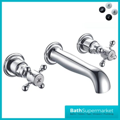 Russeldene & Marie Traditional Chrome Wall Mounted Basin Mixer Tap