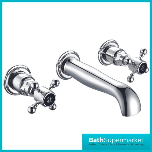 Russeldene & Marie Traditional Chrome Wall Mounted Basin Mixer Tap