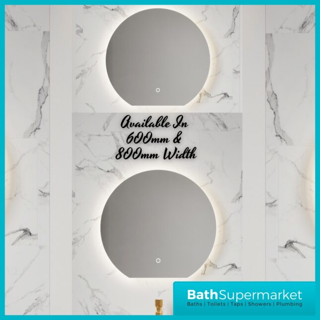 Sognare Alba LED Semi Circular Colour Change Demister Mirror 600mm & 800mm Wide