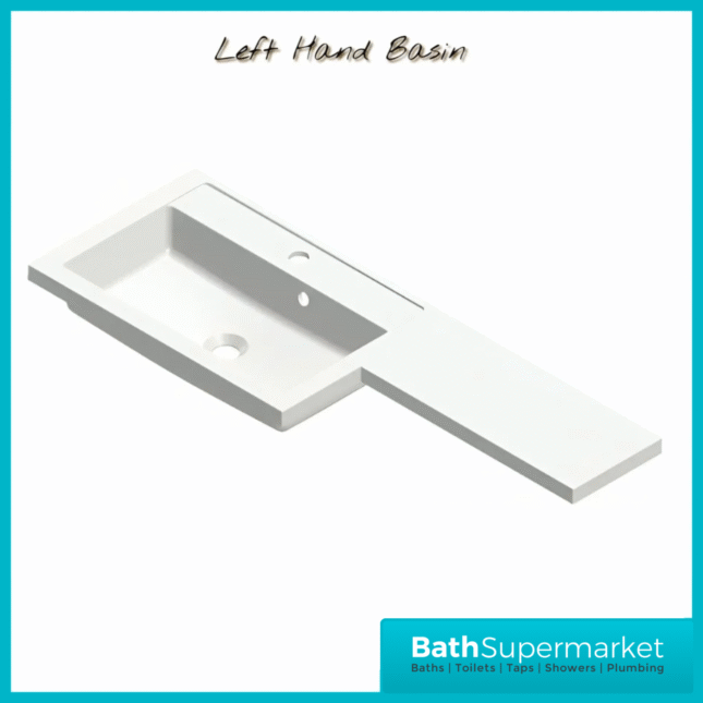 Aquavolere Venice Grey Gloss Left Handed Combination Basin Unit & Handles Pack 1000mm