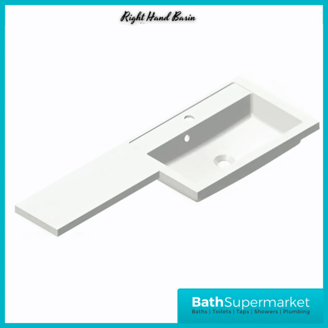 Aquavolere Venice Grey Gloss Right Handed Combination Basin Unit & Handles Pack 1000mm