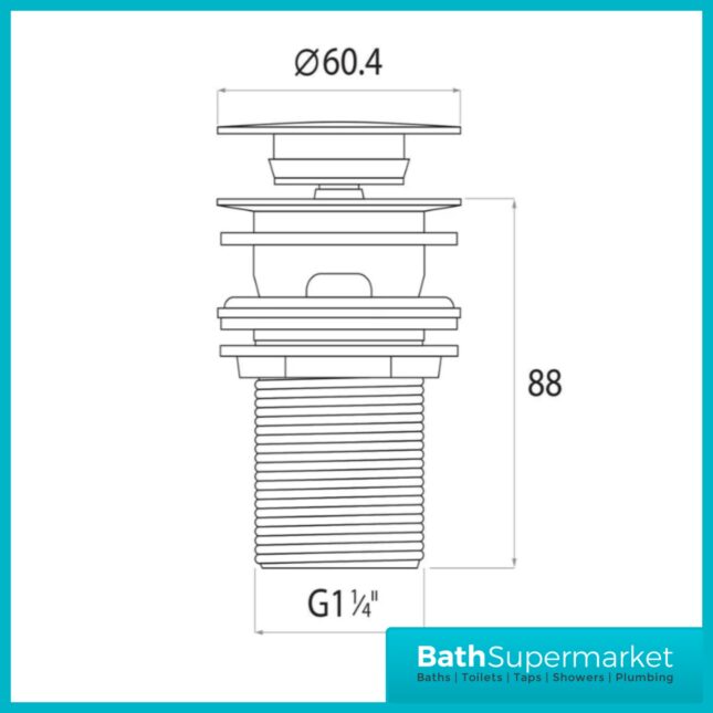Round Dome Polished Chrome Slotted Sprung Basin Waste
