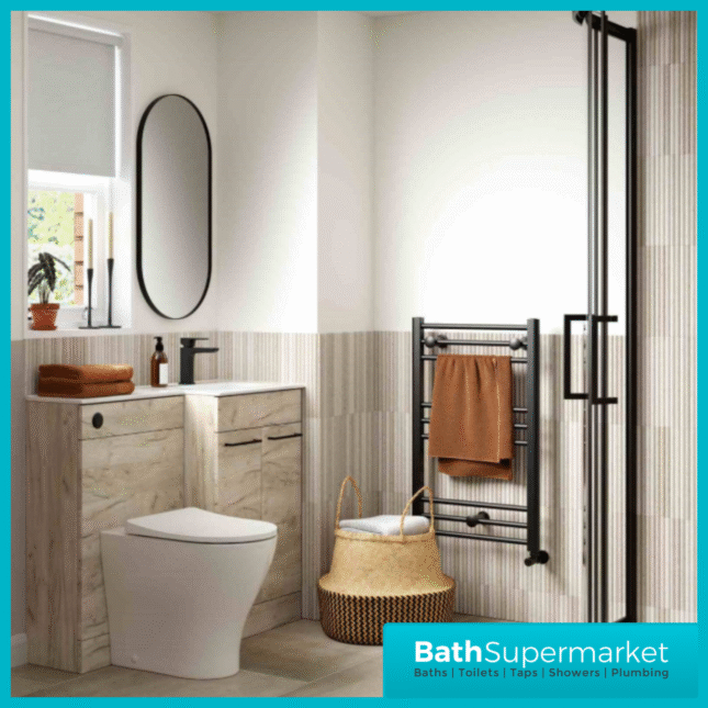 Aquavolere Venice Oak L-Shape Combination WC Basin Unit Pack 1000mm – LH/RH