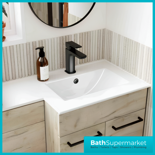Aquavolere Venice Oak L-Shape Combination WC Basin Unit Pack 1000mm – LH/RH