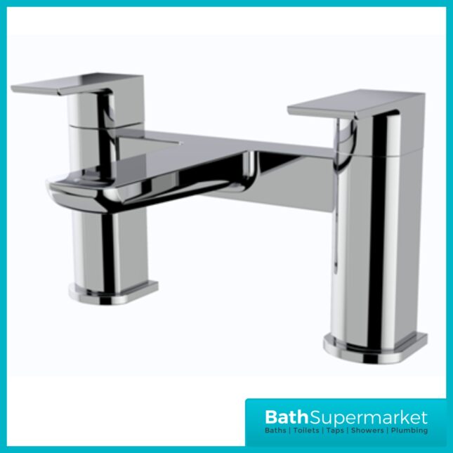 Kartell K-Vit Kolt Polished Chrome Twin Lever Bath Filler Tap
