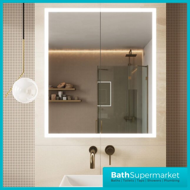 Sognare Prospr LED Double Cabinet Door Bluetooth Mirror 600mm x 700mm