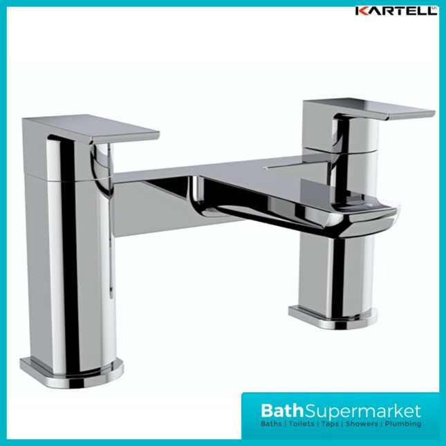 Kartell K-Vit Kolt Polished Chrome Twin Lever Bath Filler Tap