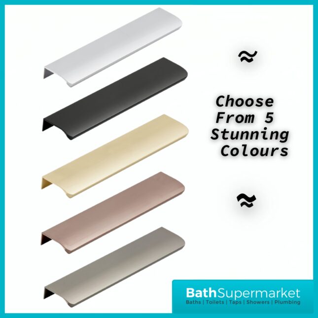 Sognare Flat Plate Furniture Bar Handle Various Colours 200mm