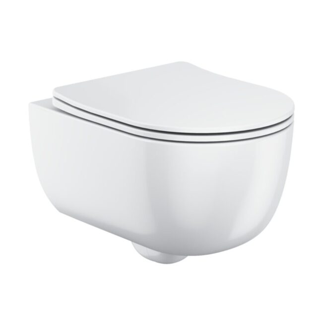 Scudo Riviera Rimless Gloss White Round Wall Hung Pan and Seat - Image 4
