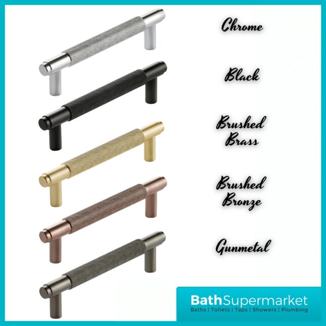 Sognare Knurled Textured Furniture T-Bar Handle Various Colours 400mm