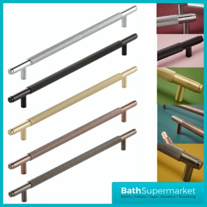 Sognare Knurled Textured Furniture T-Bar Handle Various Colours 400mm