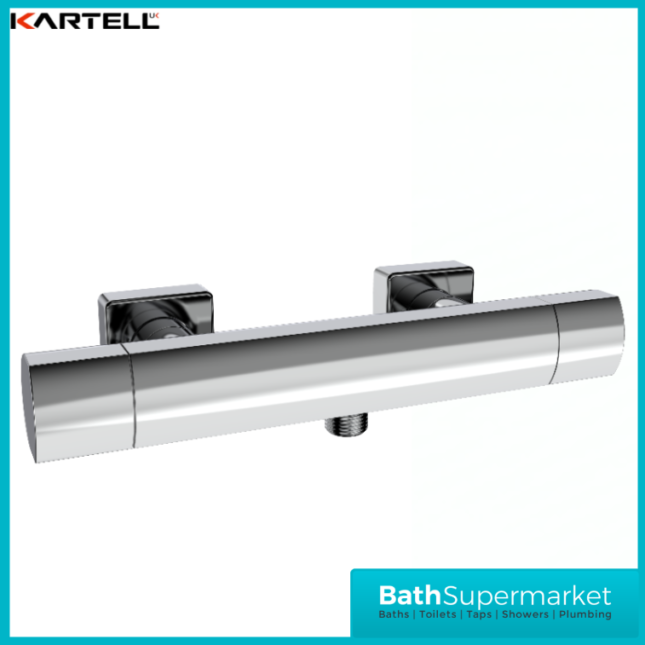 Kartell K-Vit Kolt Polished Chrome Thermostatic Exposed Shower Bar Valve