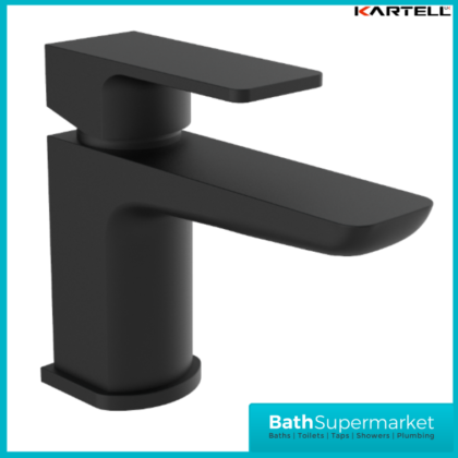Kartell K-Vit Kolt Matt Black Mini Mono Basin Mixer Tap