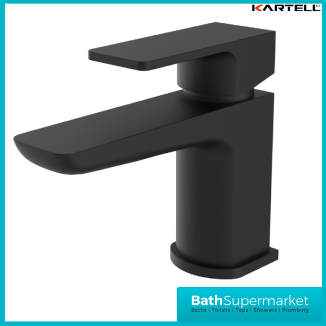 Kartell K-Vit Kolt Matt Black Mini Mono Basin Mixer Tap
